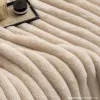 Xuege Home Textiles' off-white vertical striped plush bedding set of four pieces is a warm and comfortable autumn and winter collection Application Scenario